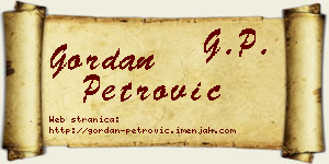 Gordan Petrović vizit kartica
